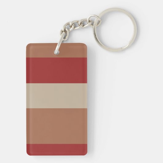 赤ストライプの文字おもしろいタイポグラフィまだそこにいる キーホルダー (裏面)