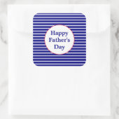 赤ストライプの白と青の幸せな父の日 スクエアシール (バッグ)