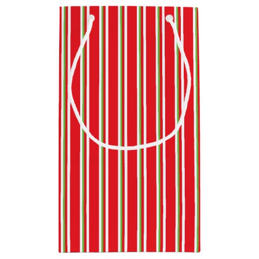 赤ストライプの緑のクッキー交換/ベーキング抱き枕 スモールペーパーバッグ (裏面)