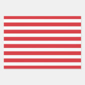 赤ストライプの緑ハート ラッピングペーパーシート (正面)