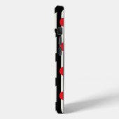 赤ストライプの黒ラブハートパターンデザイン Case-Mate iPhoneケース (裏面 / 左)