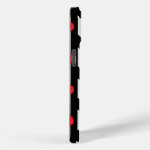 赤ストライプの黒ラブハートパターンデザイン Case-Mate iPhoneケース (裏面 / 右)