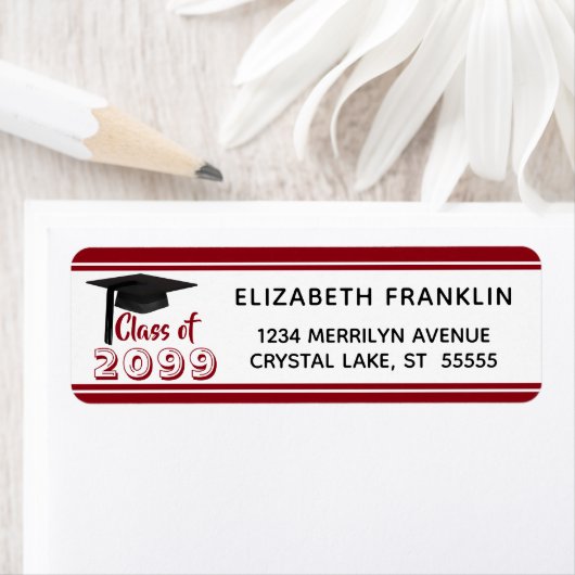 赤ストライプの20XXクラス |編集可能な色 ラベル (インサイチュ)