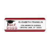 赤ストライプの20XXクラス |編集可能な色 ラベル (正面)