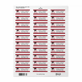 赤ストライプの20XXクラス |編集可能な色 ラベル (フルシート)