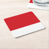 赤ストライプの スクエアペーパーコースター (アングル)