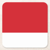 赤ストライプの スクエアペーパーコースター (正面)