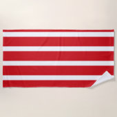 赤ストライプの ビーチタオル (正面)