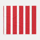 赤ストライプの フリースブランケット (正面(横))