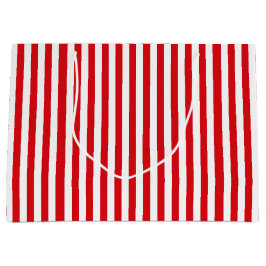 赤ストライプの ラージペーパーバッグ