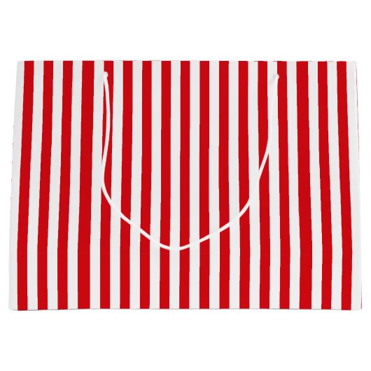 赤ストライプの ラージペーパーバッグ (正面)