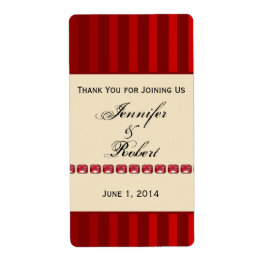 赤ストライプアイボリーワインラベル付きラビースワインバンド ラベル