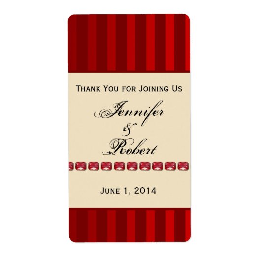 赤ストライプアイボリーワインラベル付きラビースワインバンド ラベル (正面)