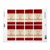 赤ストライプアイボリーワインラベル付きラビースワインバンド ラベル (フルシート)