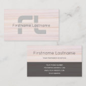 赤ストライプ大理石の表面モノグラエレガントムストリップ 名刺 (正面/裏面)