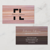 赤ストライプ大理石の表面モノグラエレガントムストリップ 名刺 (正面/裏面)