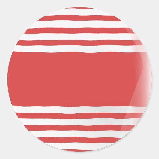 赤ストライプ帯を中心とする白 ラウンドシール (正面)