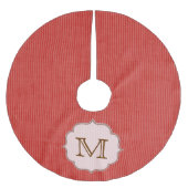 赤ストライプ柄モノグラムイニシャルツリースカート ブラッシュドポリエステルツリースカート (正面)