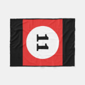 赤ストライプ玉ビリヤード#11マッチンググループ フリースブランケット (正面(横))