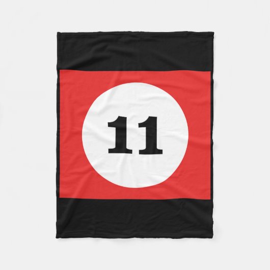 赤ストライプ玉ビリヤード#11マッチンググループ フリースブランケット (正面)