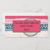 赤ストライプ色のメディアパーソナライズされた、ブックマーク サンキューカード (正面)