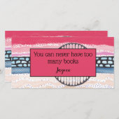 赤ストライプ色のメディアパーソナライズされた、ブックマーク サンキューカード (正面/裏面)