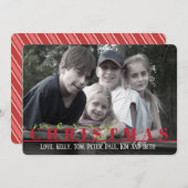 赤ストライプ色フォトカード シーズンカード (正面/裏面)