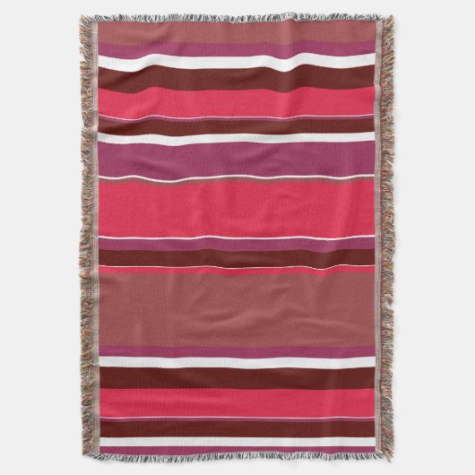 赤ストライプ色 スローブランケット (正面縦)