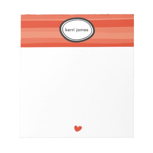 赤ストライプ色 ノートパッド (正面)