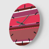 赤ストライプ色 ラージ壁時計 (傾斜)