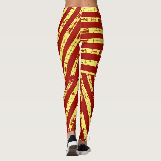 赤ストライプ色 レギンス (裏面)