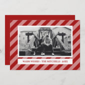 赤ストライプ色 |時代を超越 |休日カスタムの写真 シーズンカード (正面/裏面)