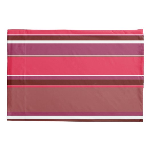 赤ストライプ色 枕カバー (裏面)