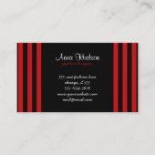 赤ストライプ色、黒ストライプ色、パタストライプのーン、線 名刺 (正面)