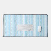 赤ストライプ青と白のフローラ デスクマット (キーボード&マウス)