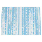 赤ストライプ青と白のフローラ ラージペーパーバッグ (正面)