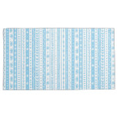 赤ストライプ青と白のフローラ 枕カバー (正面右)