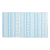 赤ストライプ青と白のフローラ 枕カバー (裏面-左)