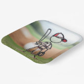 赤スニーカーにフィギュア野球選手を付ける ペーパープレート (傾斜あり)