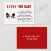 赤スニーカーの赤ベビーシャワー用の本を持って来る エンクロージャーカード (正面/裏面)