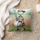 赤スニーカー付き棒球技選手 クッション (ブランケット)