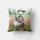 赤スニーカー付き棒球技選手 クッション (裏面)