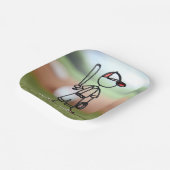 赤スニーカー付き棒球技選手 ペーパープレート (傾斜あり)