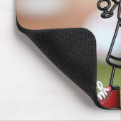 赤スニーカー付き棒球技選手 マウスパッド (コーナー)