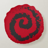 赤スパイラルラウンド装飾用クッション ラウンドクッション (裏面)
