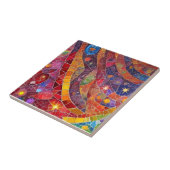 赤スピリチュアル抽象芸術フローモザイク タイル (側面)