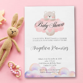 赤スペインのちゃんシャワーベアテーマクラウドギフトレジストリ 招待状