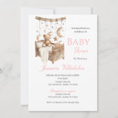 赤スペインのちゃんシャワー招待状ベアーガール 招待状 (正面)