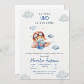 赤スペインのちゃんシャワー 招待状 (正面/裏面)