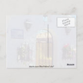 赤スペインのスタイルドア、マルベーラ花 ポストカード (裏面)